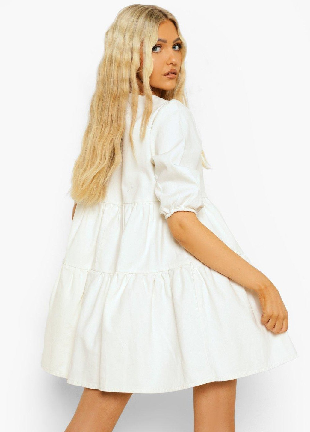 Білий кежуал сукня Boohoo однотонна