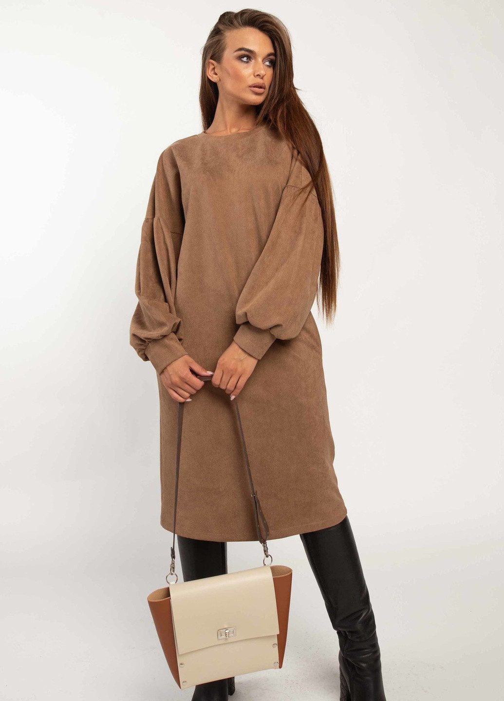 Бежева кежуал сукня Ри Мари однотонна