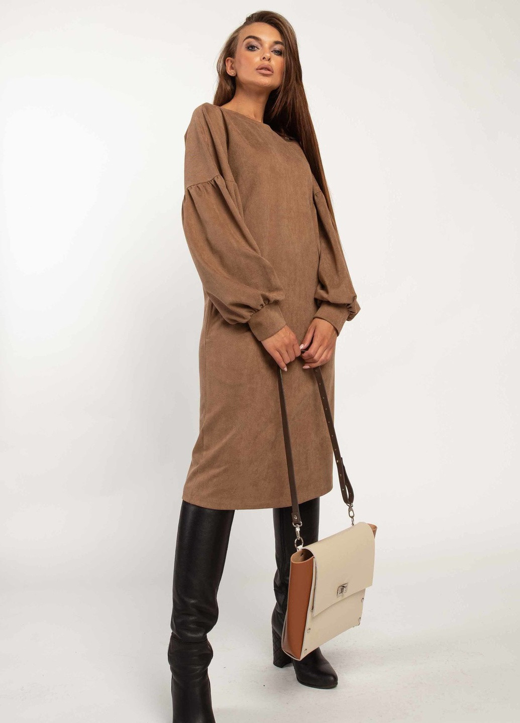 Бежева кежуал сукня Ри Мари однотонна