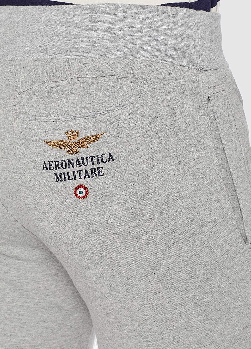 Серые спортивные демисезонные джоггеры брюки Aeronautica Militare