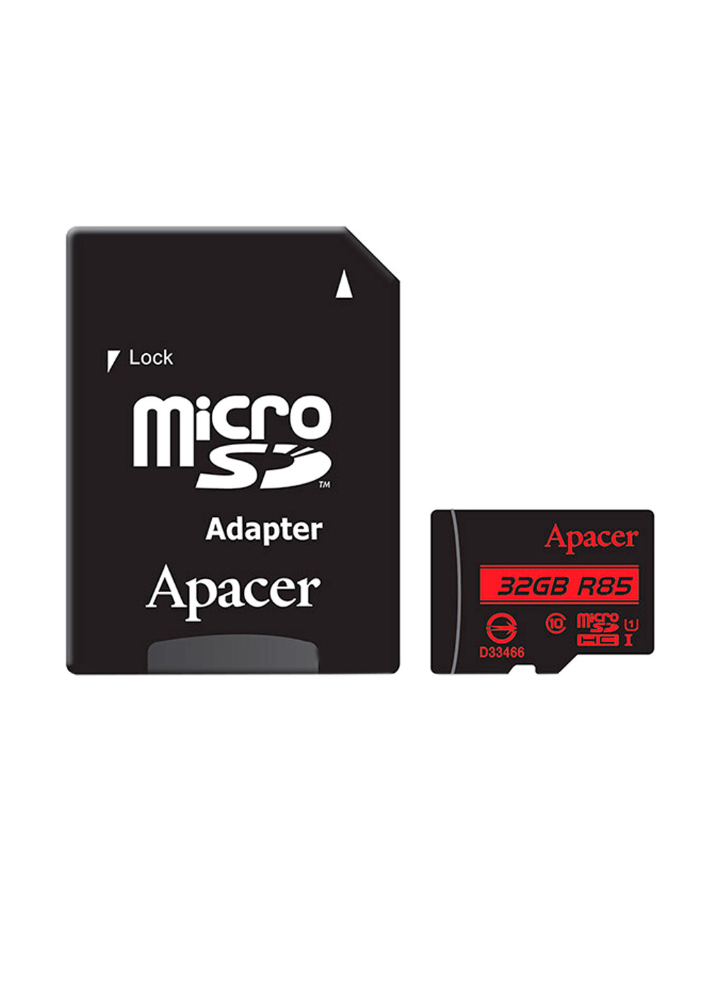 Карта пам'яті microSDHC 32GB C10 UHS-I U1 (R85MB / s) + SD-adapter (AP32GMCSH10U5-R) Apacer карта памяти apacer microsdhc 32gb c10 uhs-i u1 (r85mb/s) + sd-adapter (ap32gmcsh10u5-r) (135316911)