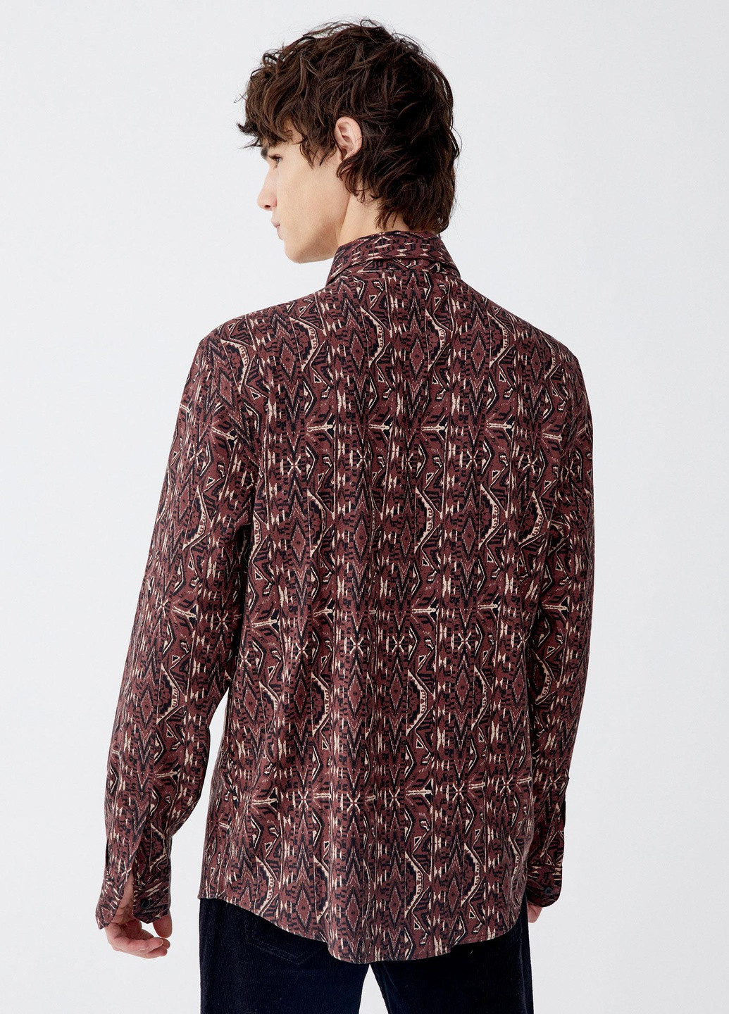 Коричневая рубашка Pull & Bear