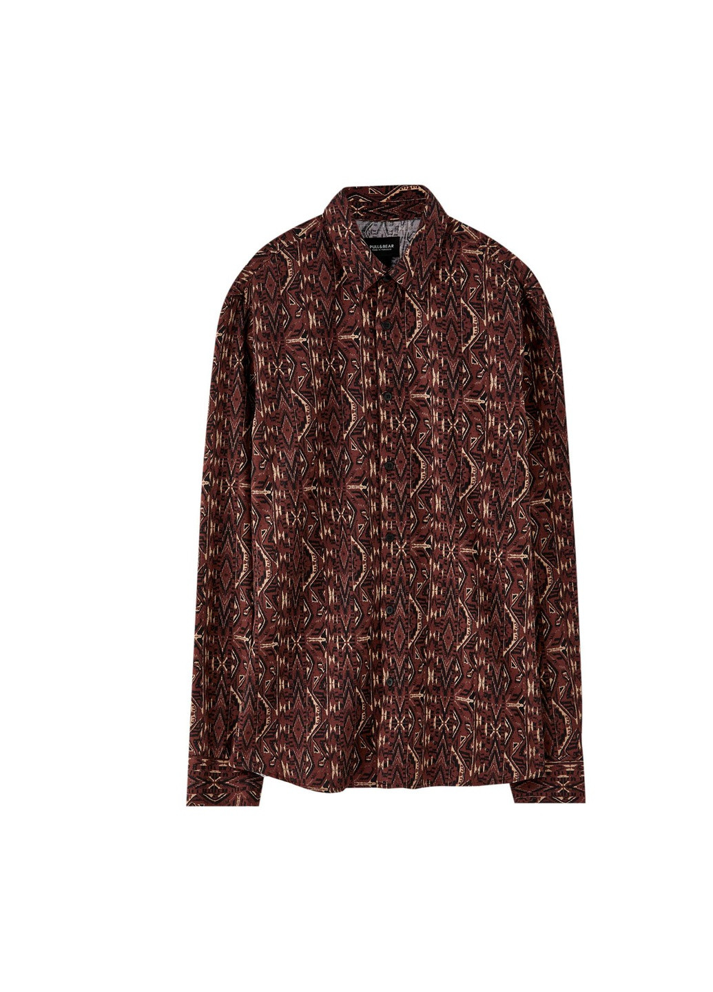 Коричневая рубашка Pull & Bear