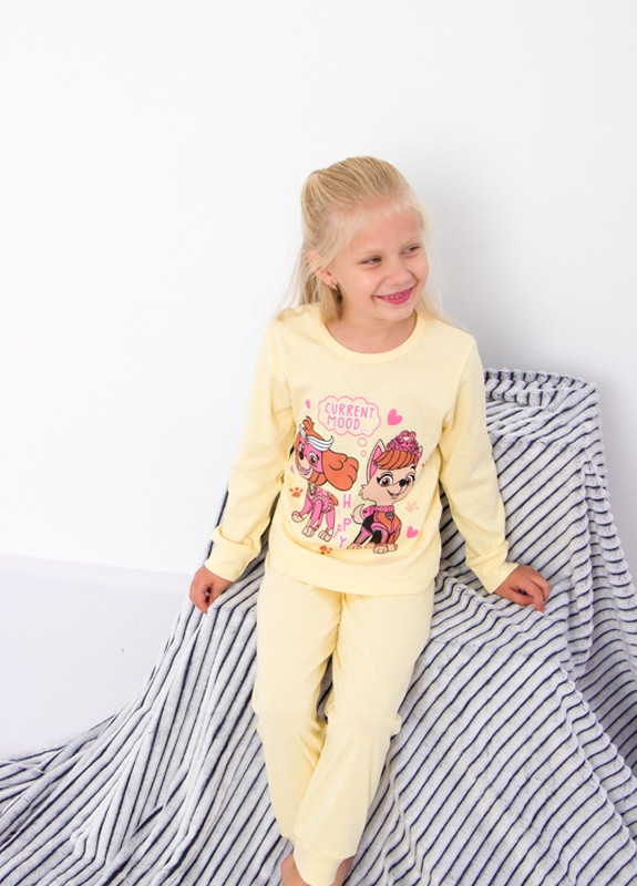 Светло-желтая всесезон пижама для девочки Носи своє 6076