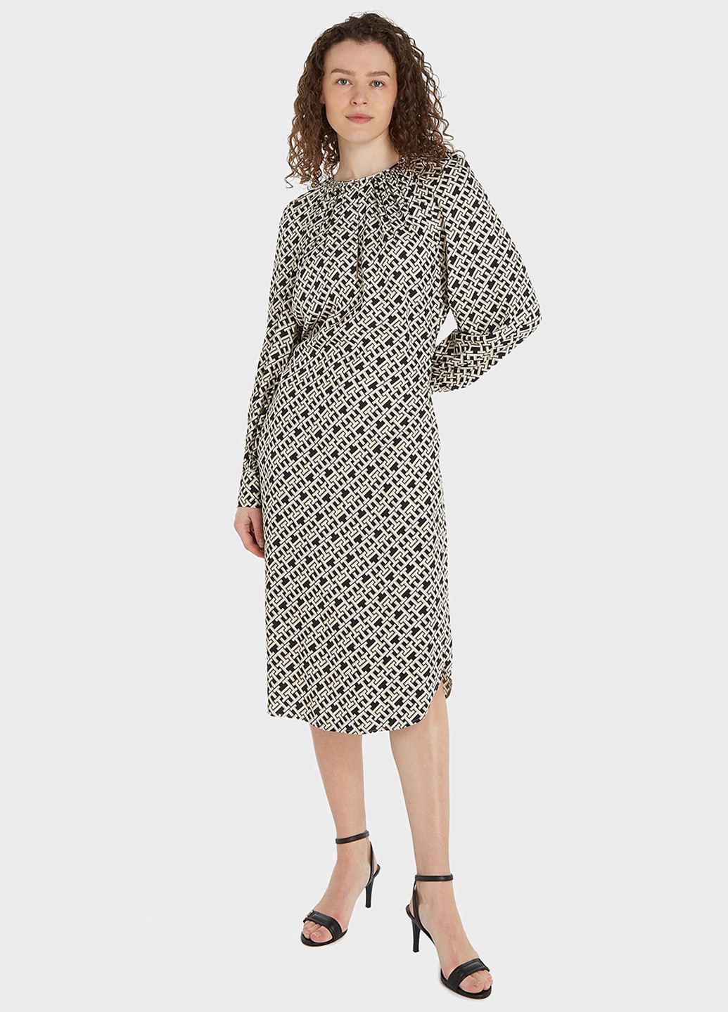 Чорно-білий кежуал сукня футляр Tommy Hilfiger з логотипом