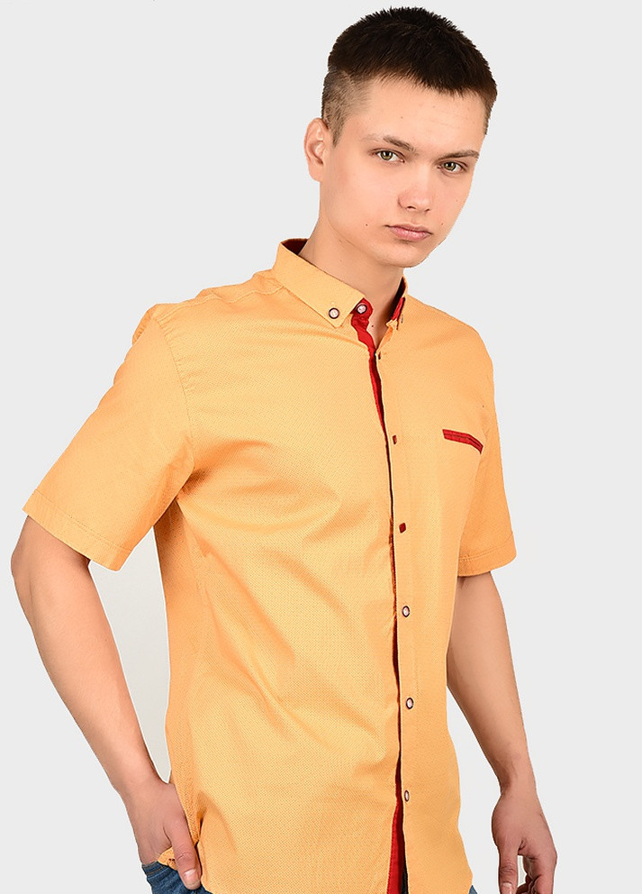 Оранжевая классическая рубашка однотонная AAA