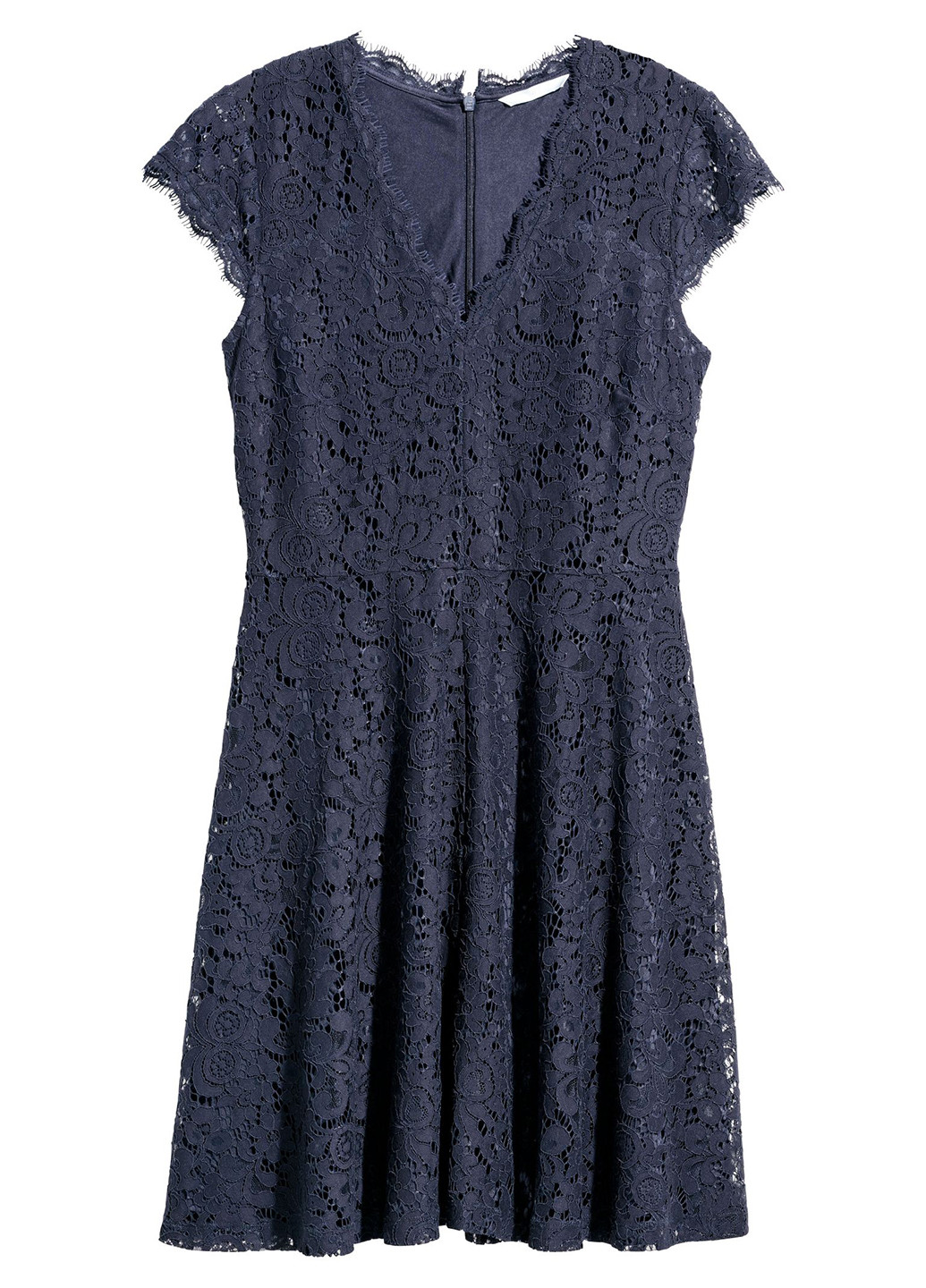Темно-синее кэжуал платье клеш H&M однотонное