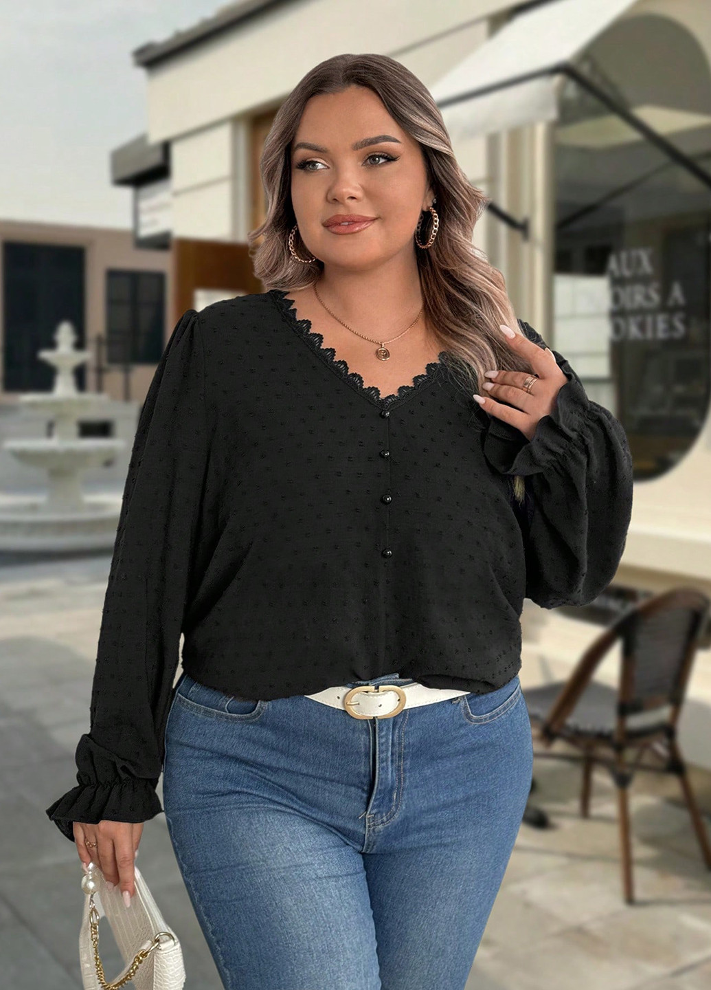 Чёрная блуза SHEIN