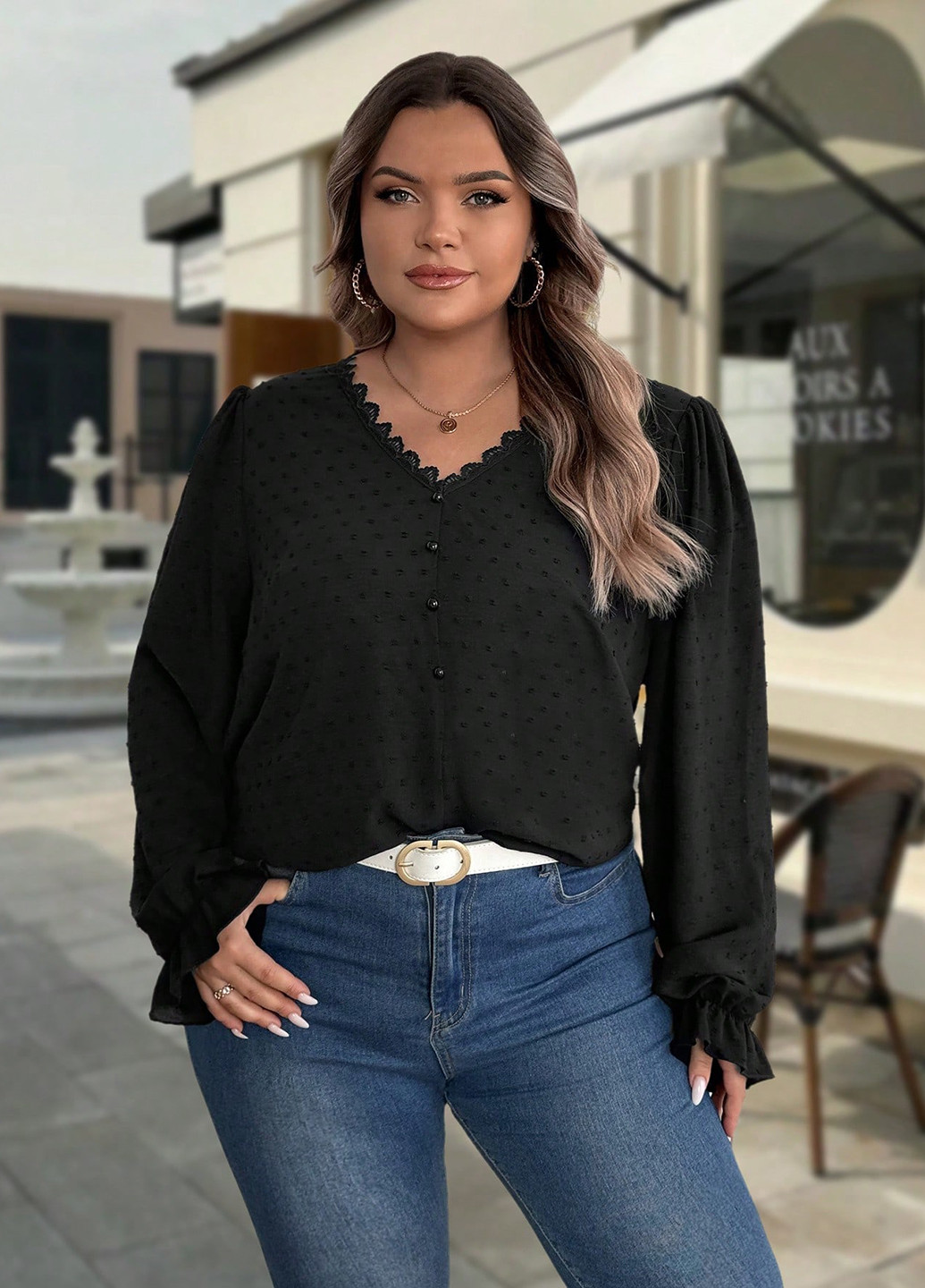 Чёрная блуза SHEIN