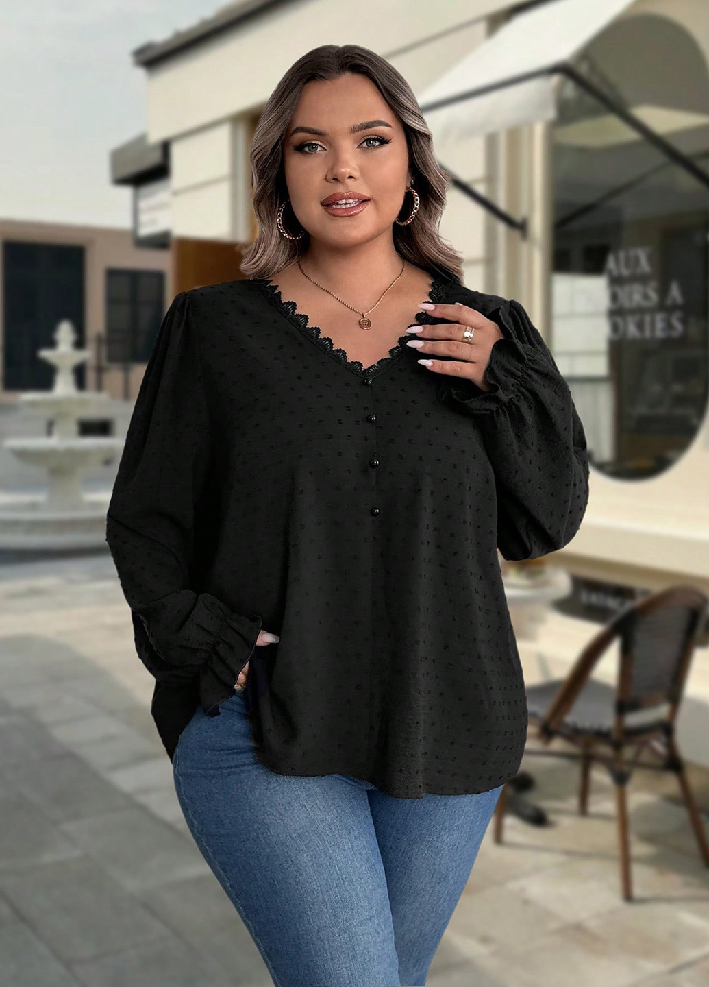 Чёрная блуза SHEIN