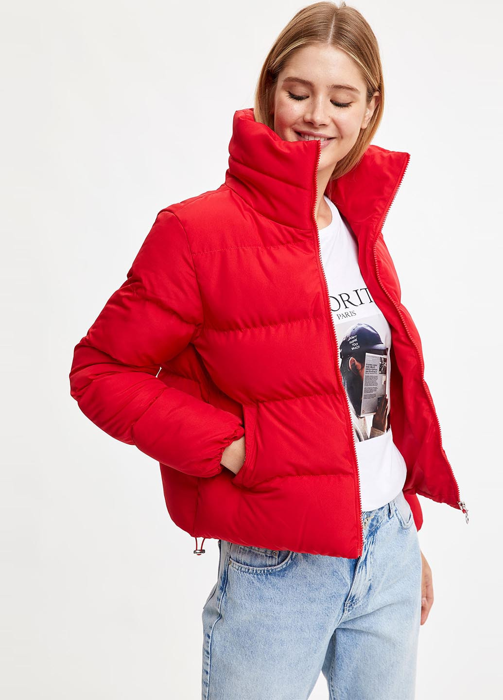 Красная зимняя куртка DeFacto