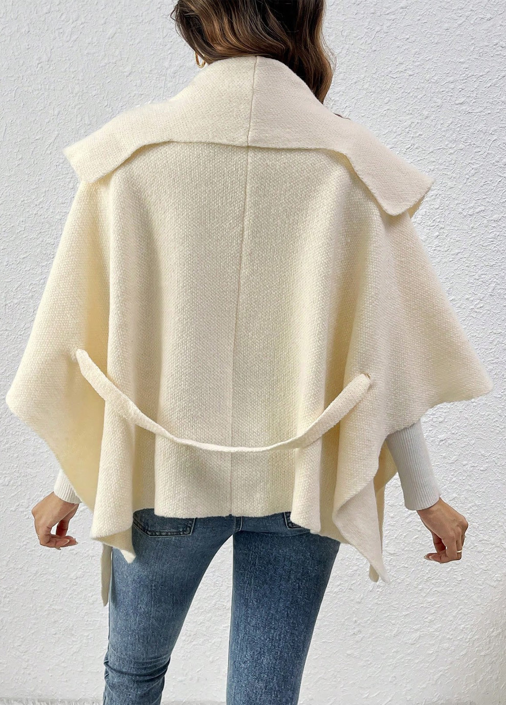 Кремовый зимний кардиган SHEIN