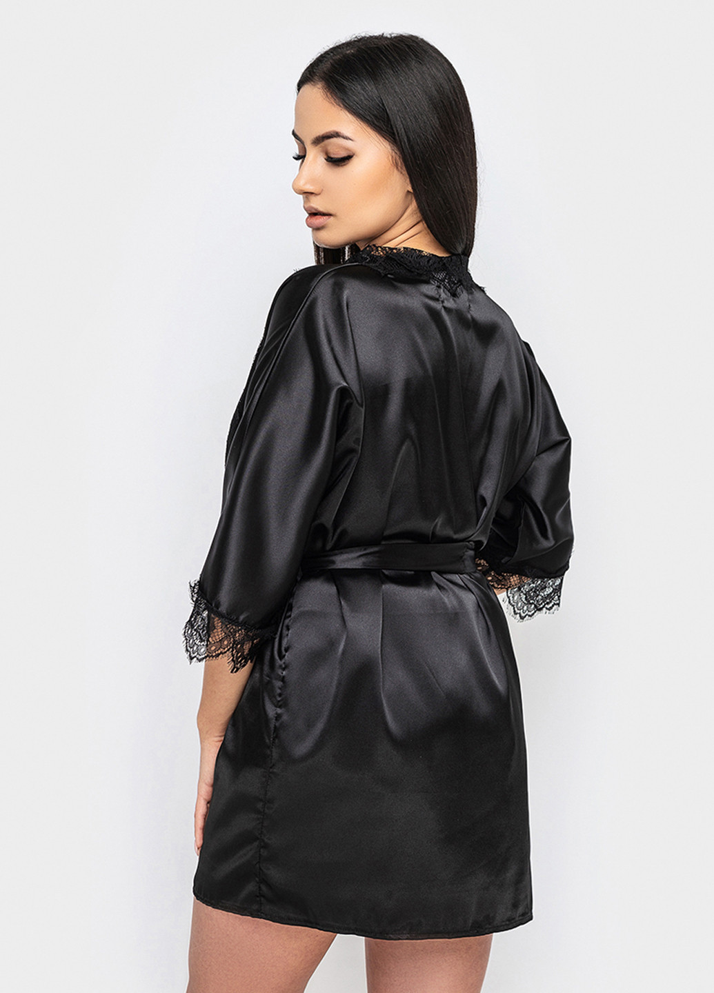 Бежевый демисезонный комплект (халат, топ, шорты) Ghazel