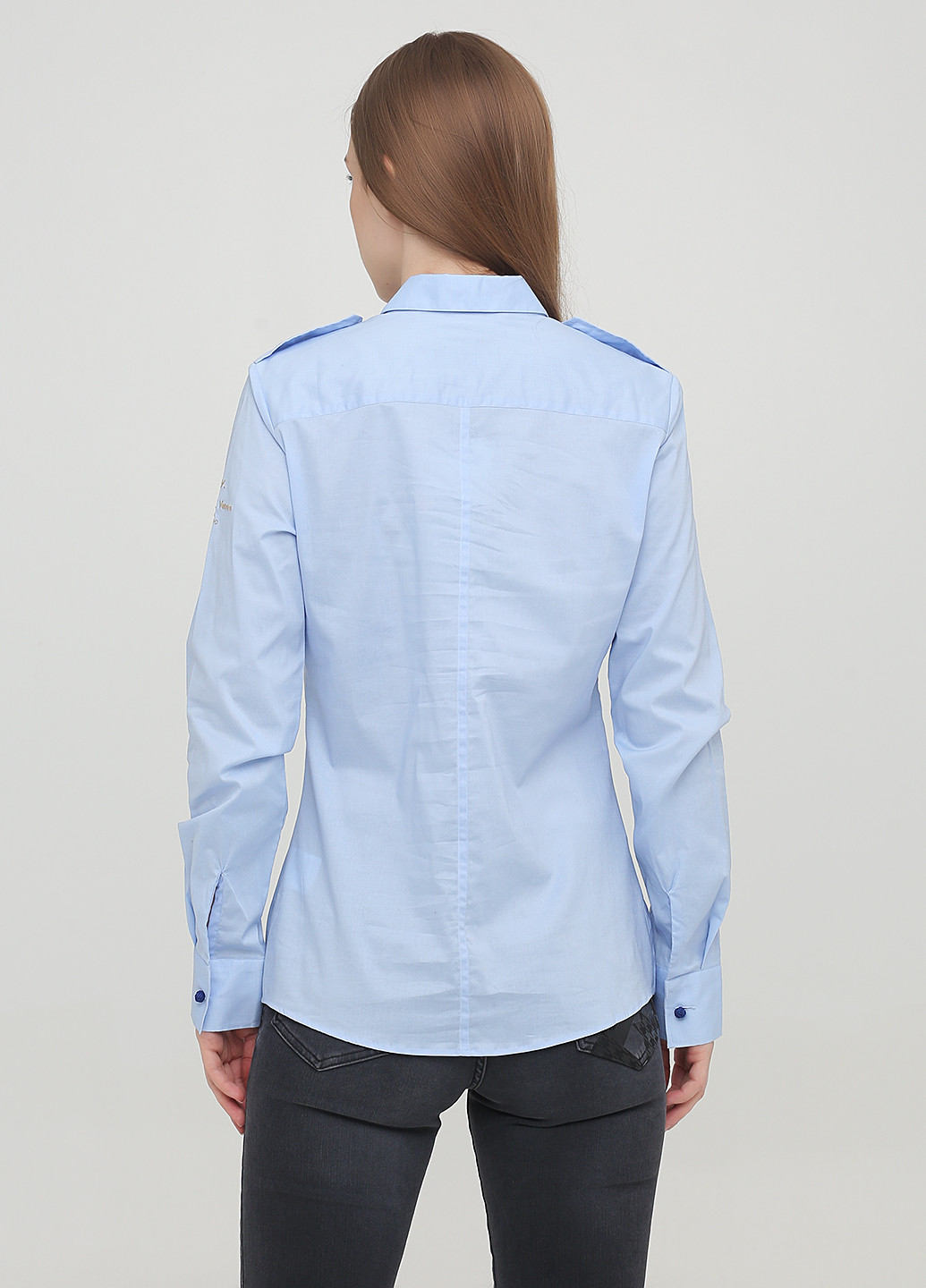 Голубой кэжуал рубашка с рисунком FRANCESCA E.VERSACE