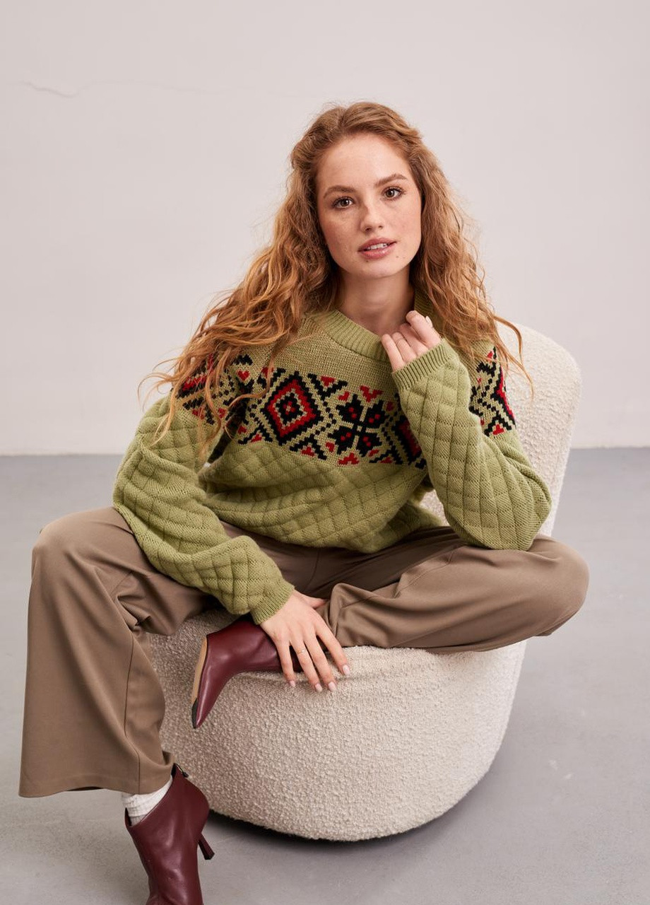 Оливковий демісезонний джемпер "меланка" (оливковий) one size MEREZHKA