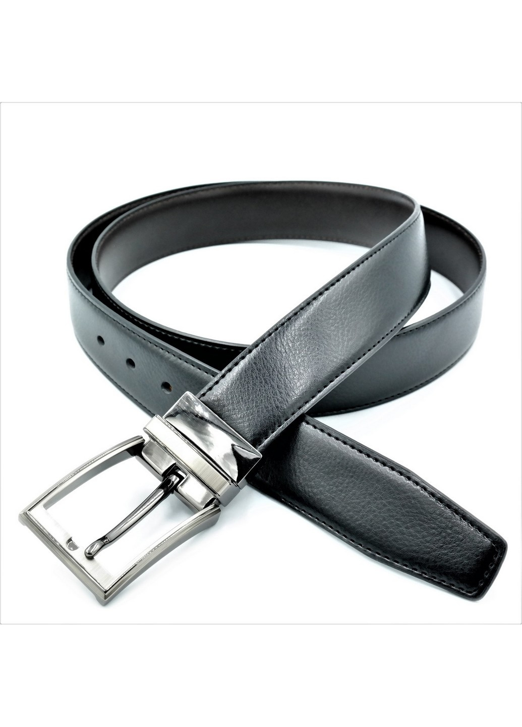 Двухсторонний кожаный ремень мужской 110-125х3,5 см Weatro (211366761)