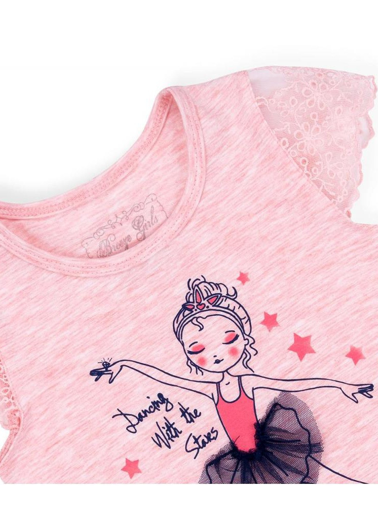 Коралловое платье с балеринкой (10735-86g-peach) Breeze (205765668)