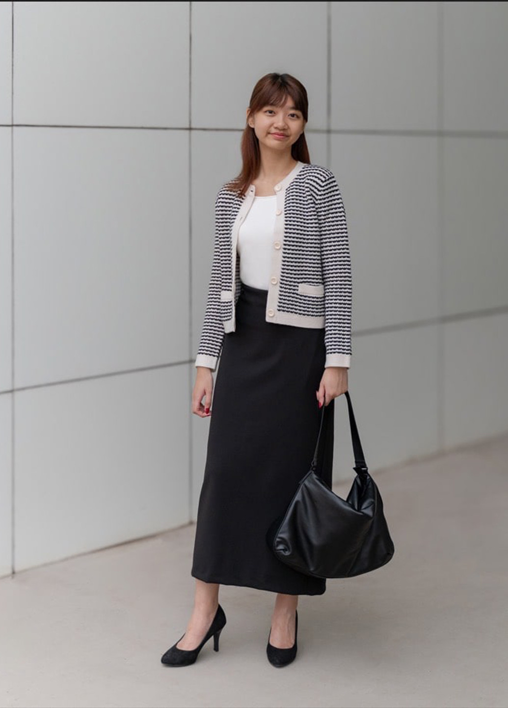 Черная кэжуал, офисная однотонная юбка Uniqlo карандаш