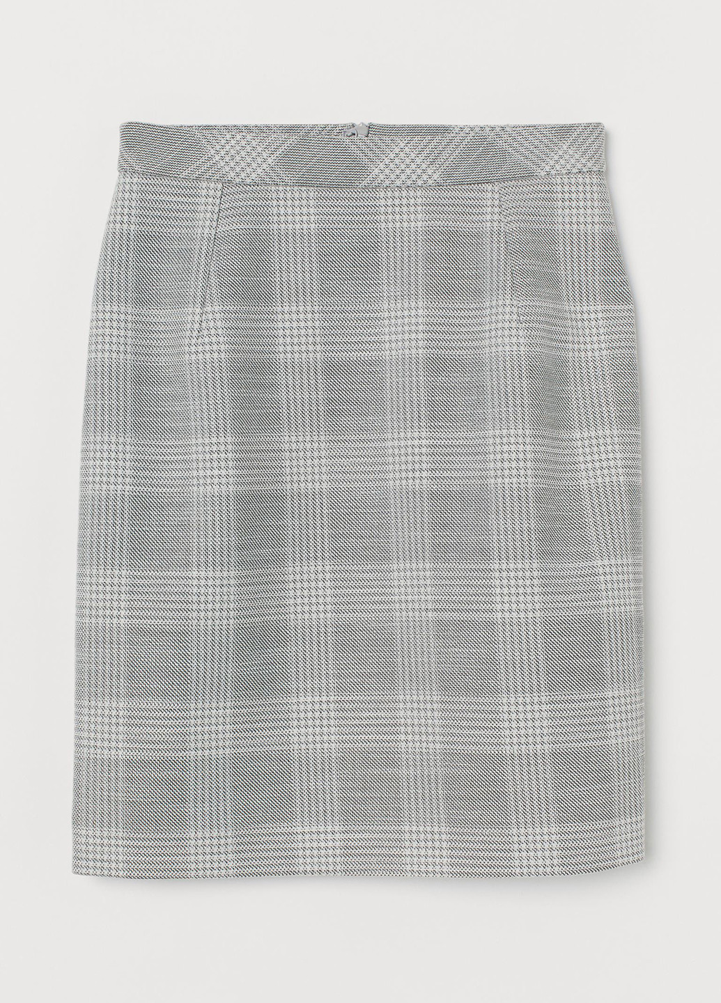 Светло-серая кэжуал в клетку юбка H&M карандаш