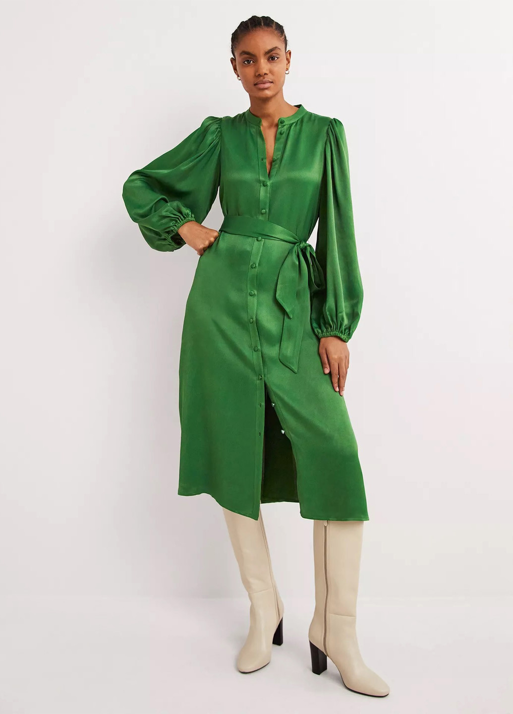 Зелена кежуал сукня а-силует Boden однотонна