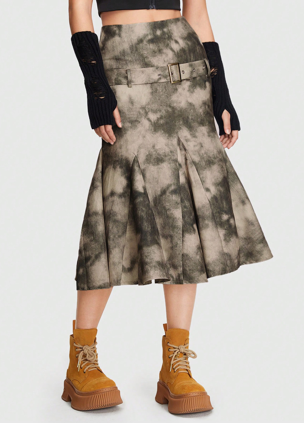 Разноцветная кэжуал тай-дай юбка SHEIN годе