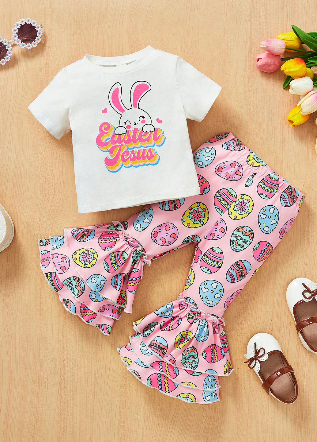 Комбинированный летний комплект (футболка, брюки) SHEIN