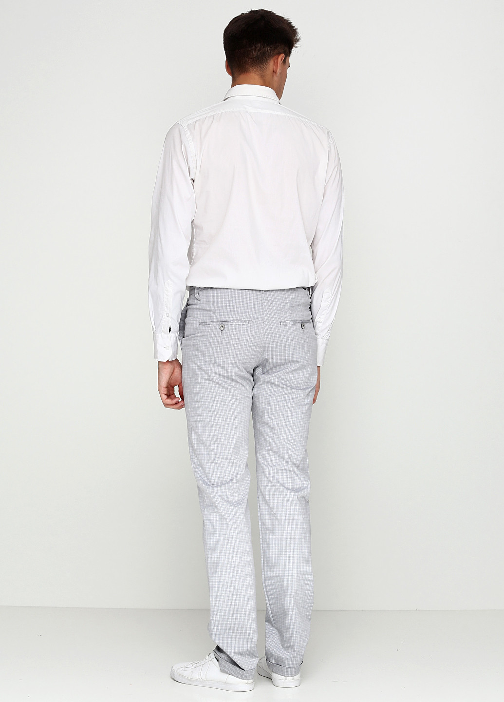 Светло-серые классические демисезонные прямые брюки IQ Fashion