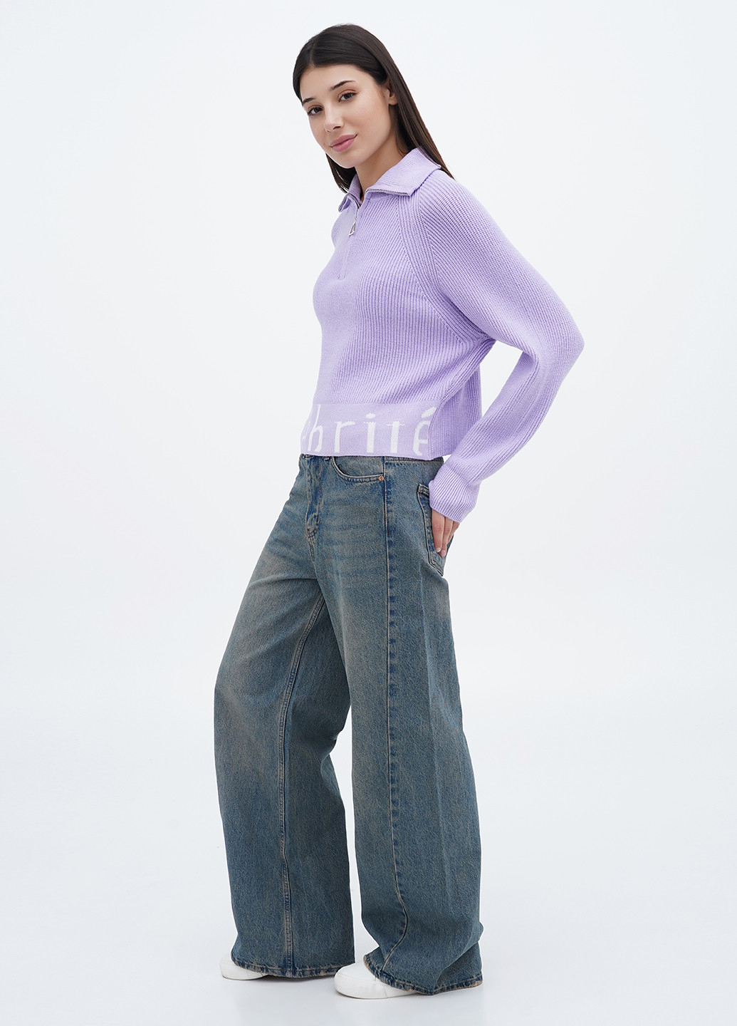 Бузковий демісезонний светр M@C