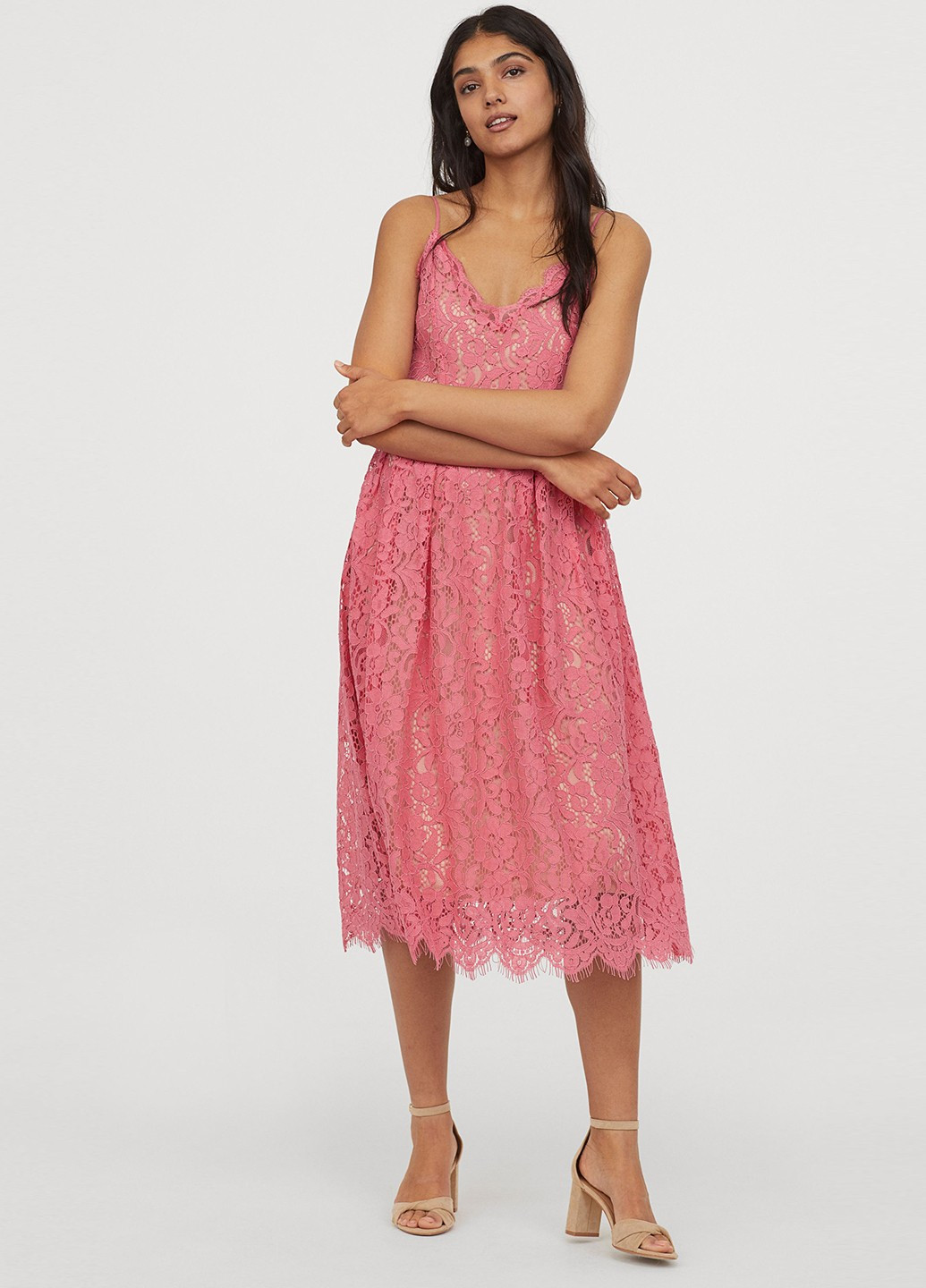 Рожева коктейльна сукня H&M