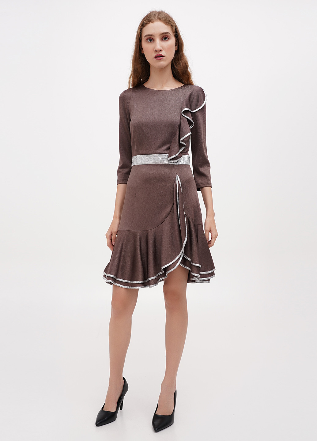 Оливкова (хакі) кежуал сукня Sassofono Club однотонна