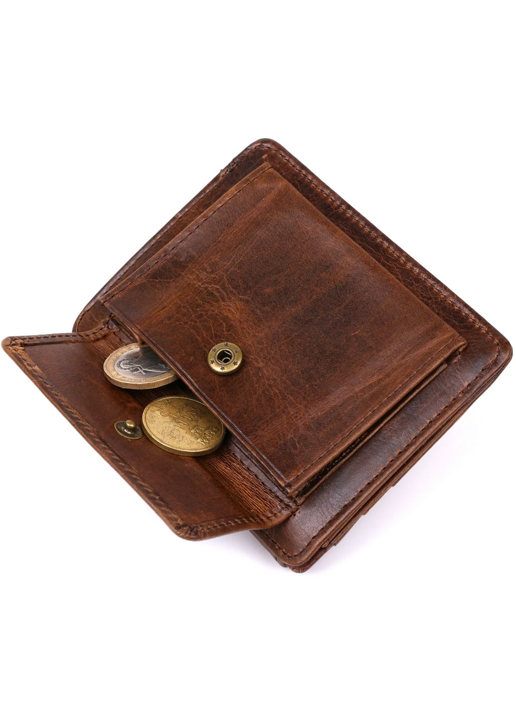 Кожаный кошелек мужской 12х8,5х1 см Vintage (255406088)