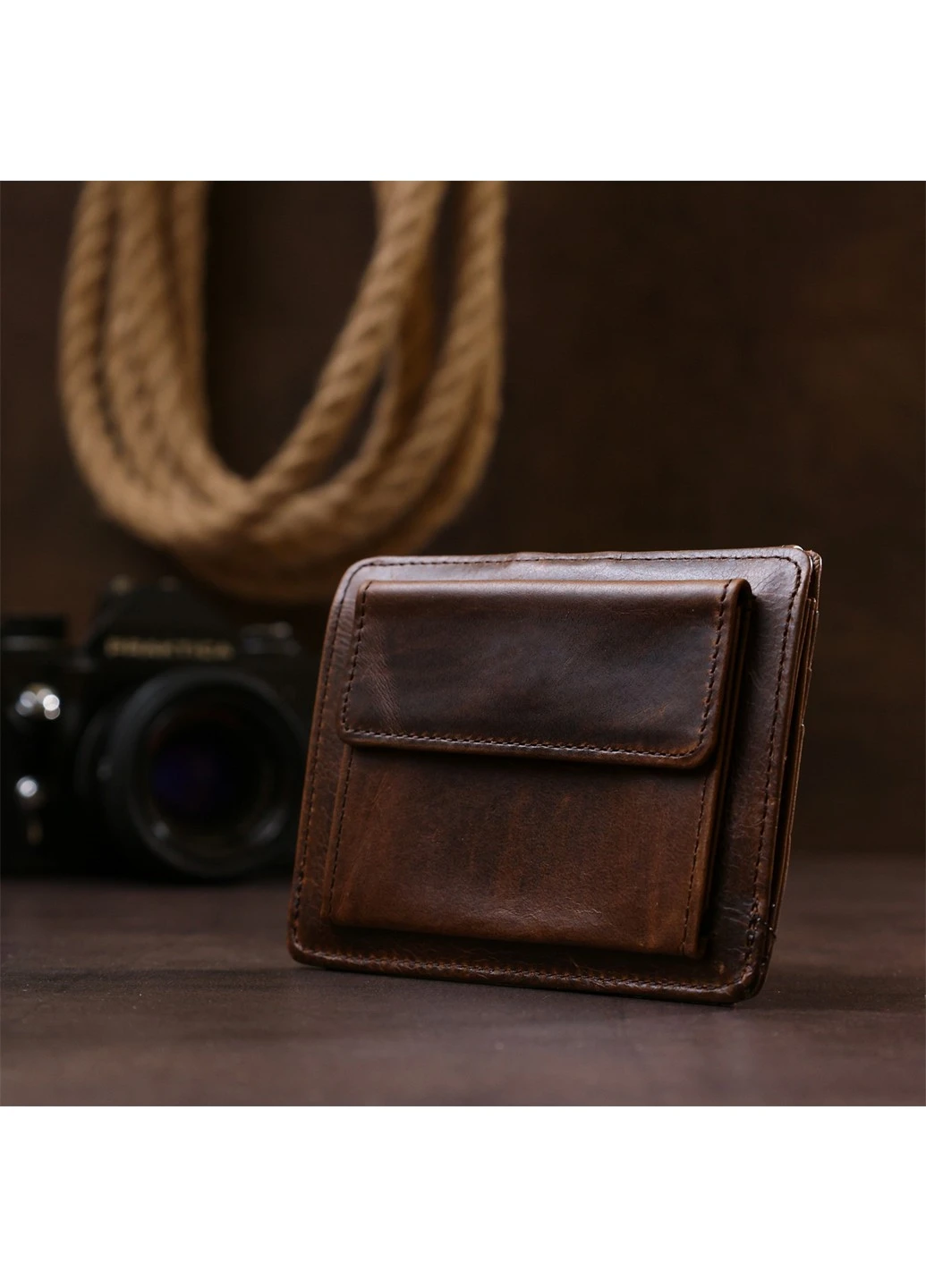 Кожаный кошелек мужской 12х8,5х1 см Vintage (255406088)