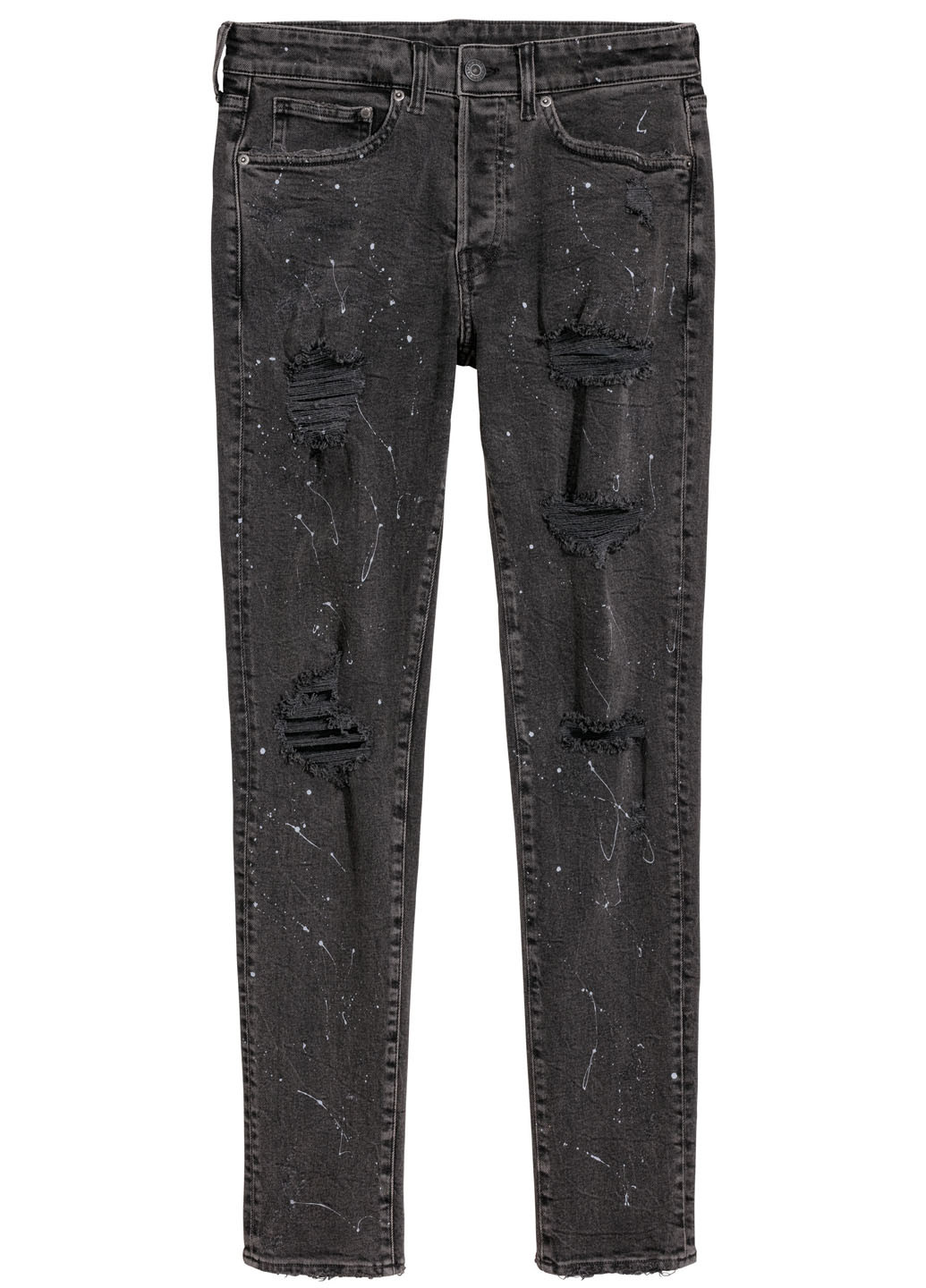 Темно-серые демисезонные со средней талией джинсы H&M