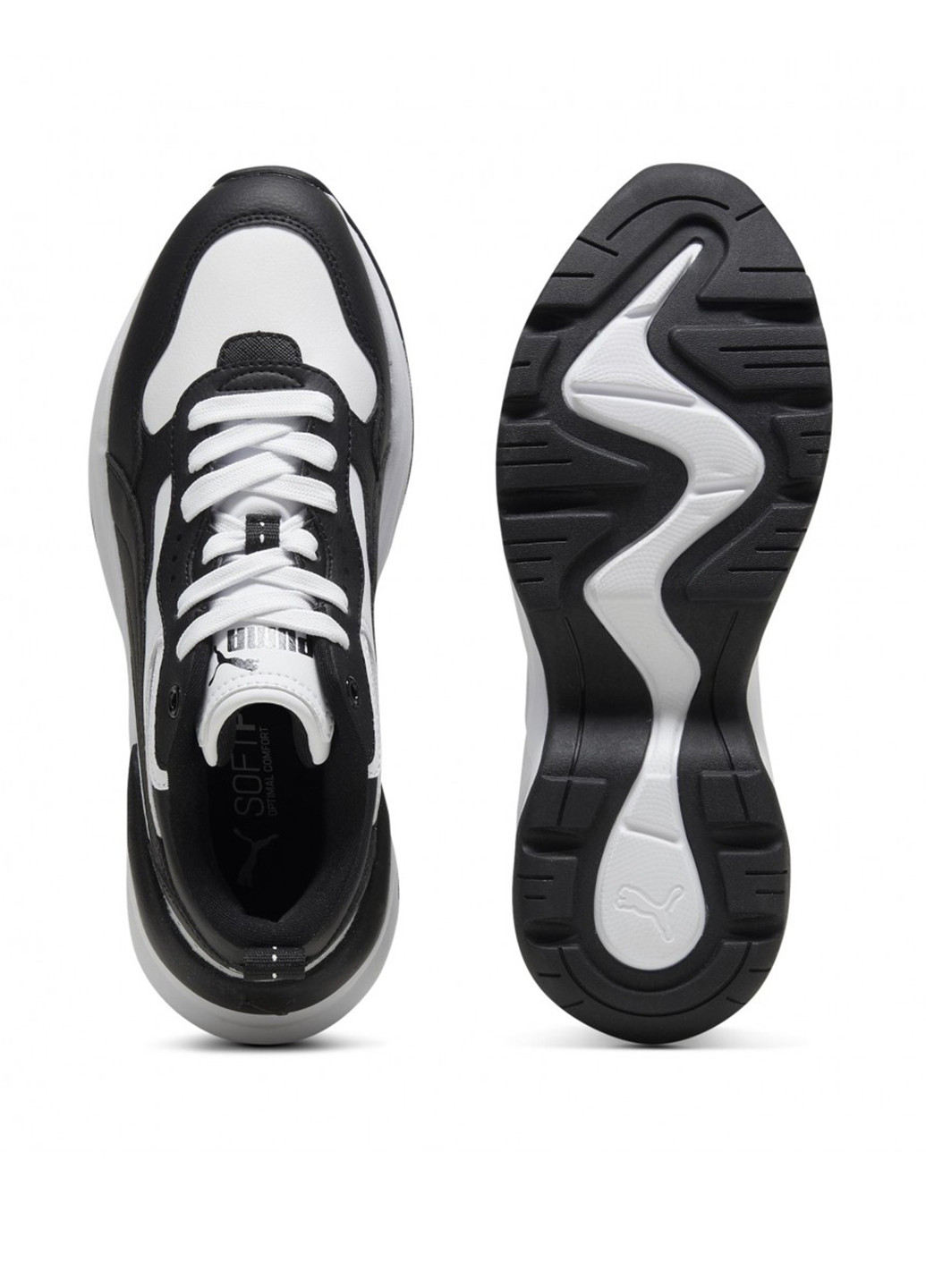 Черно-белые всесезонные кроссовки Puma Cilia Wedge
