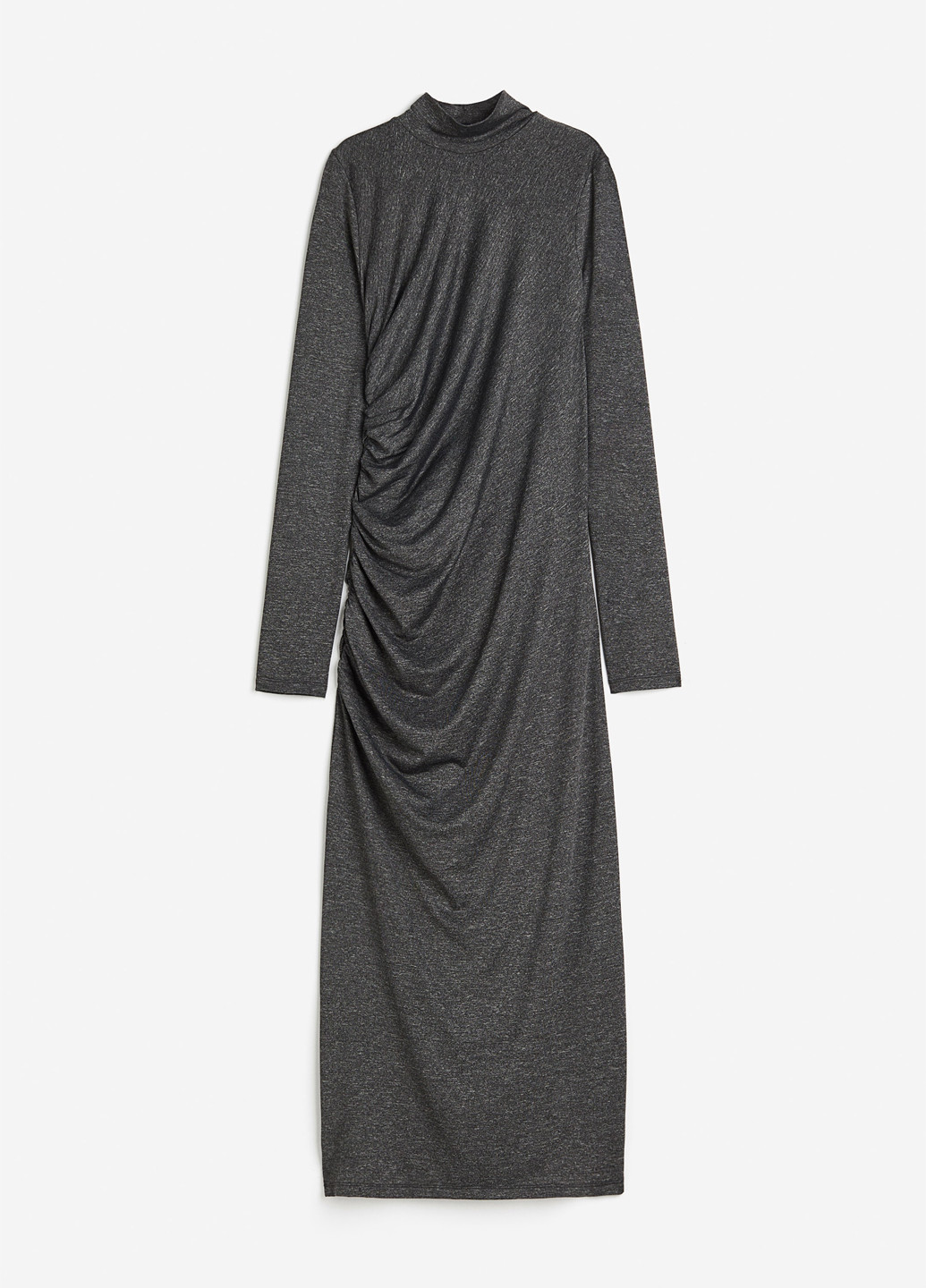 Темно-сіра кежуал сукня силуетна, сукня-водолазка H&M меланжева