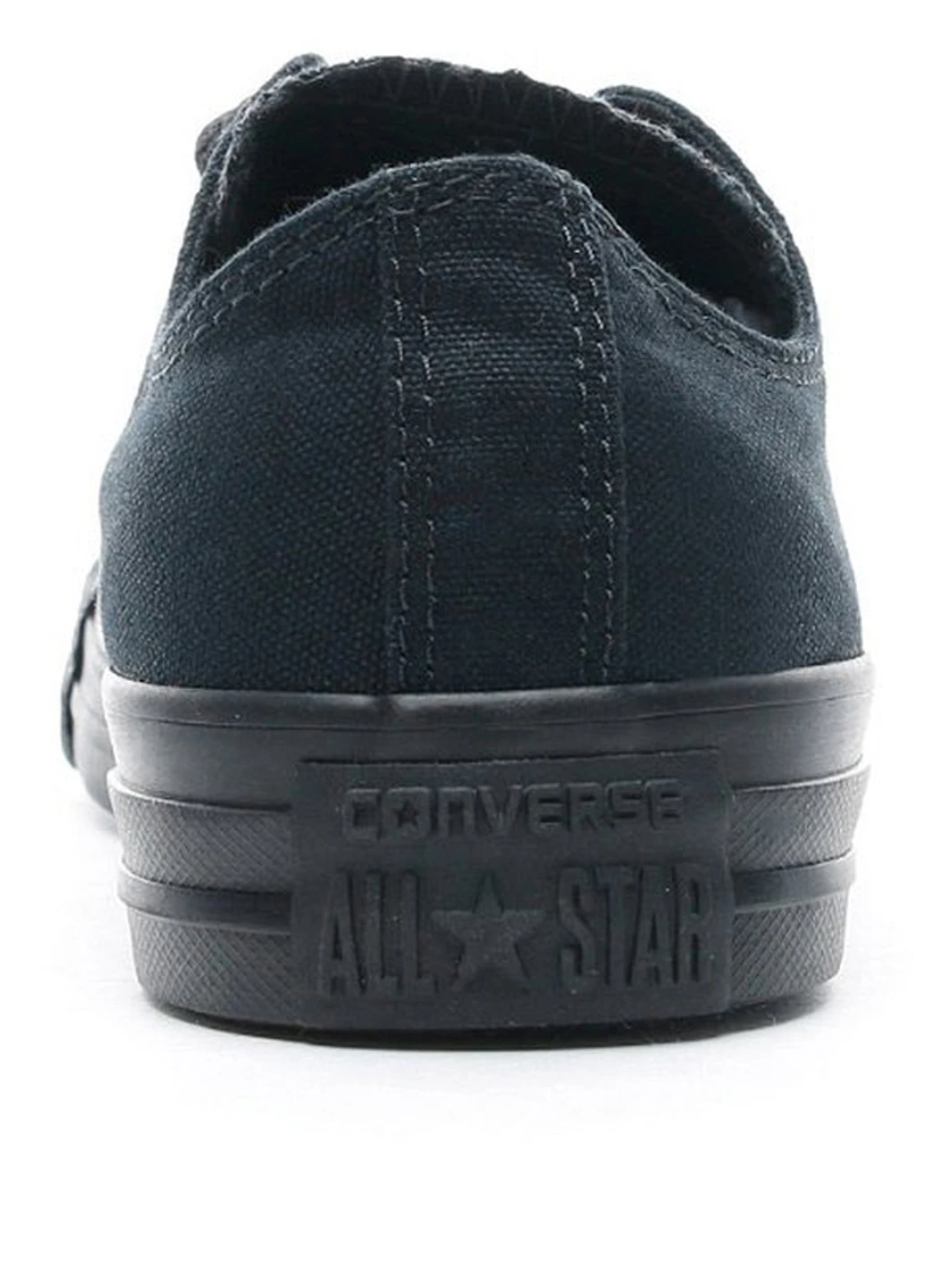 Черные кеды Converse ALL STAR OX BLACK MONO с логотипом