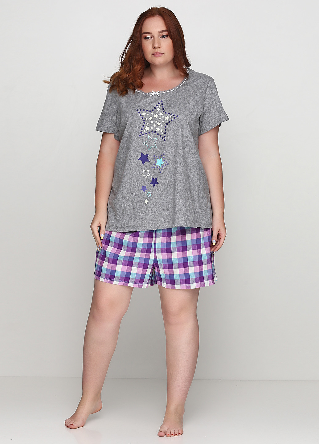 Сіра всесезон пижама (футболка, шорты) Simply Basic
