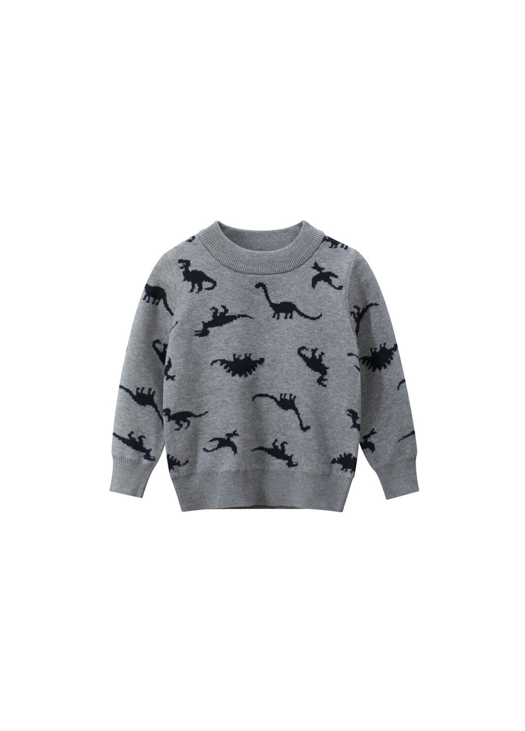Сірий демісезонний светр для хлопчика з малюнком динозаврів сірий black dinosaurs 27 KIDS 59195