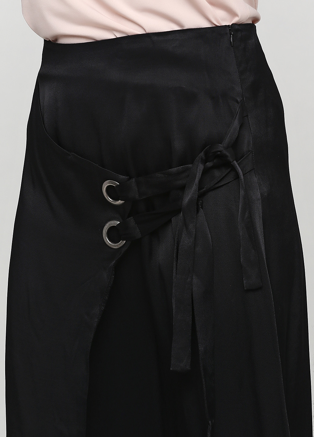 Черная кэжуал однотонная юбка Minus на запах