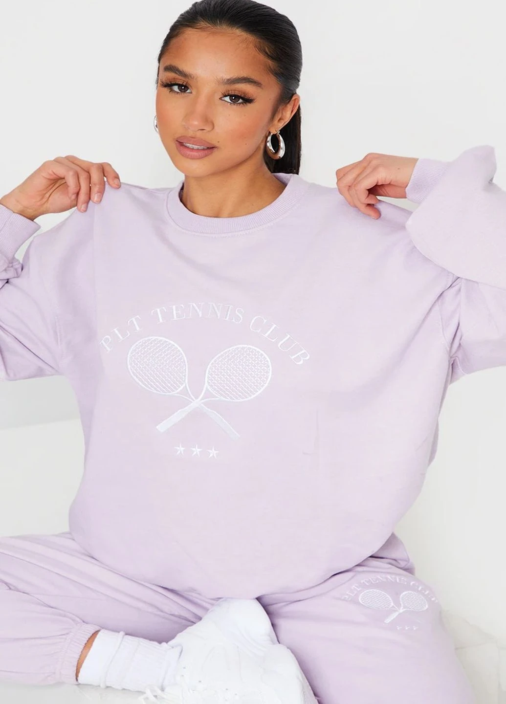 Лавандовий світшот PrettyLittleThing однотонний (252380500)