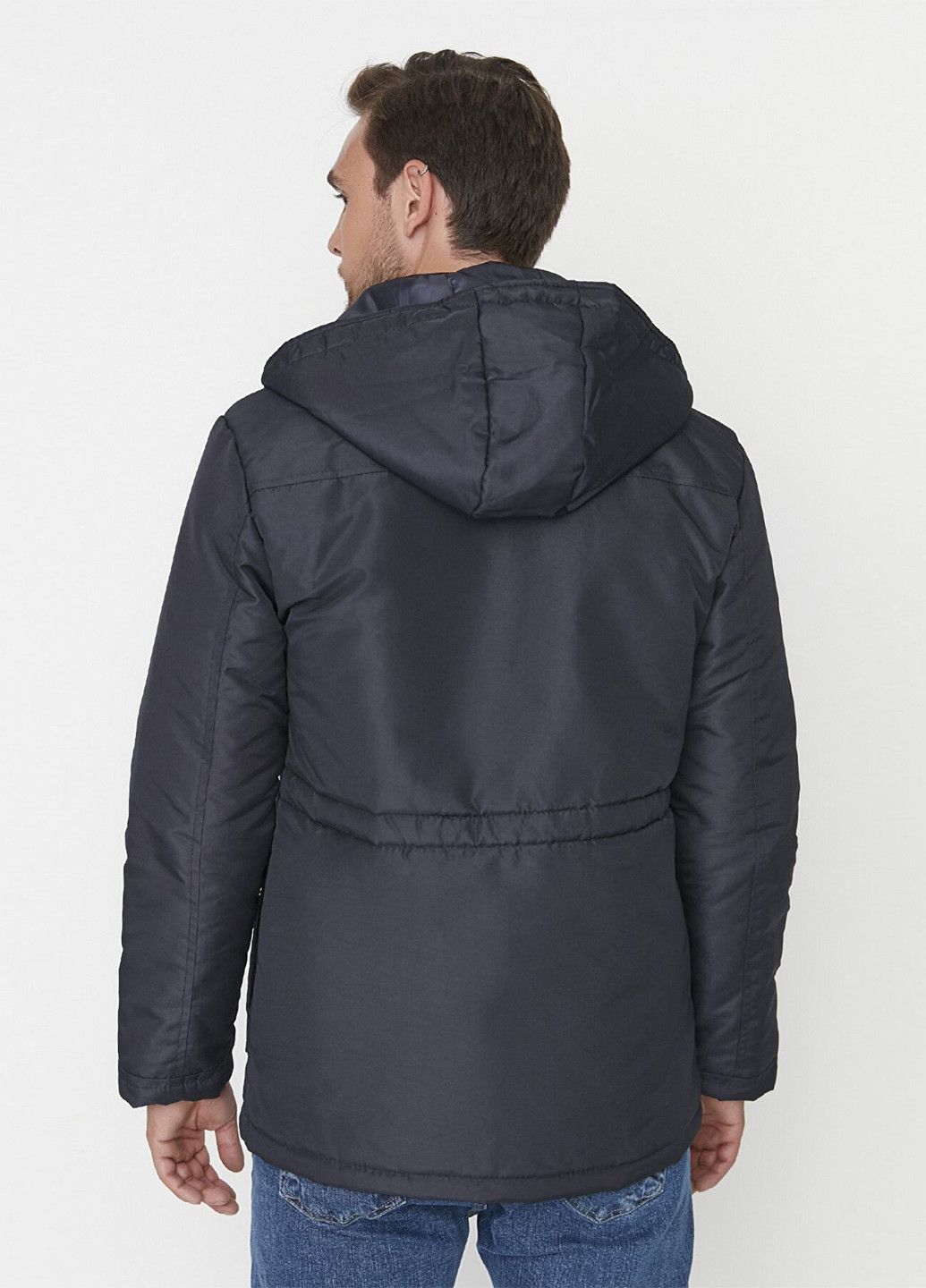 Темно-синя демісезонна куртка Trendyol