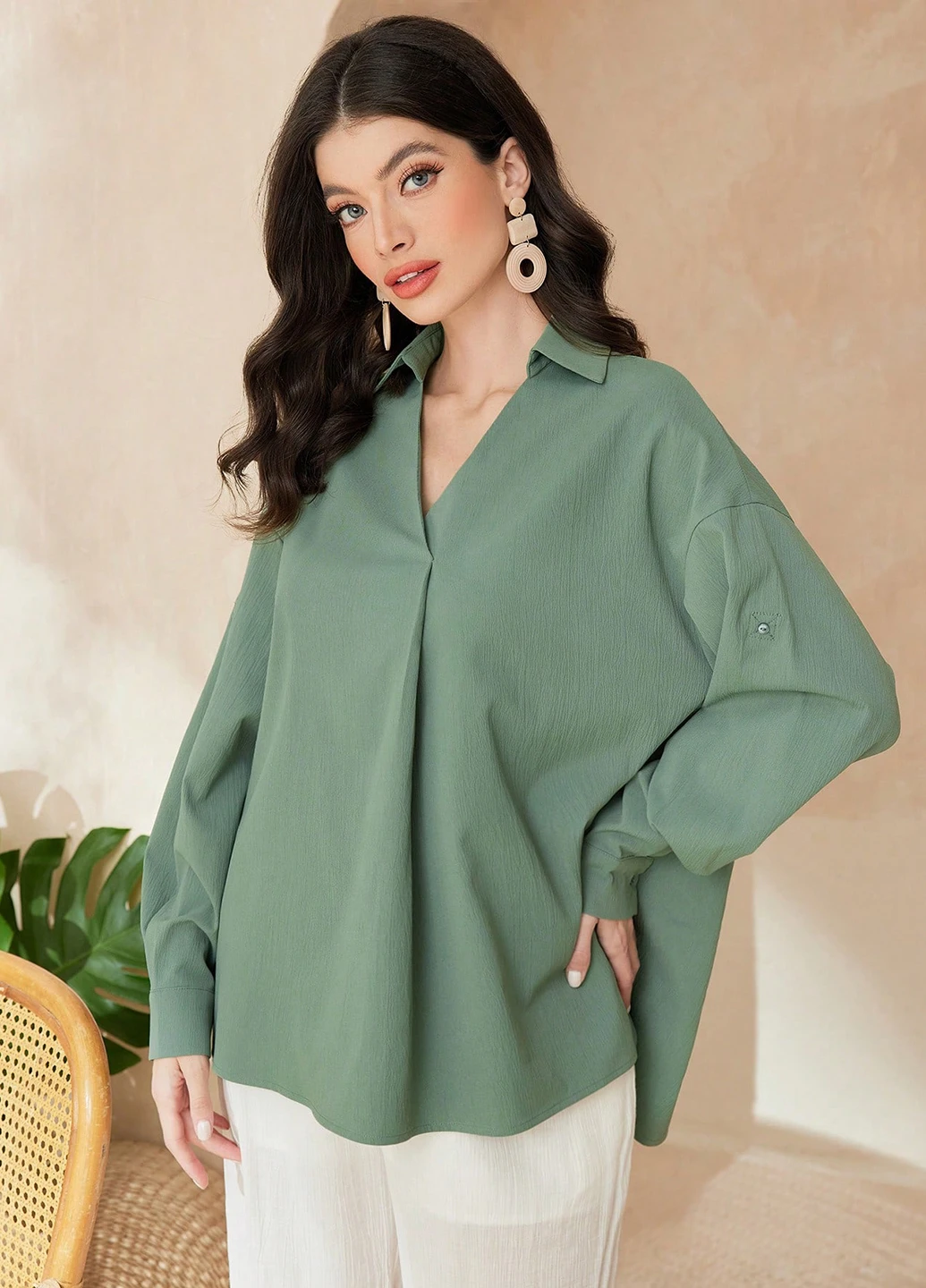 Зелена блуза SHEIN
