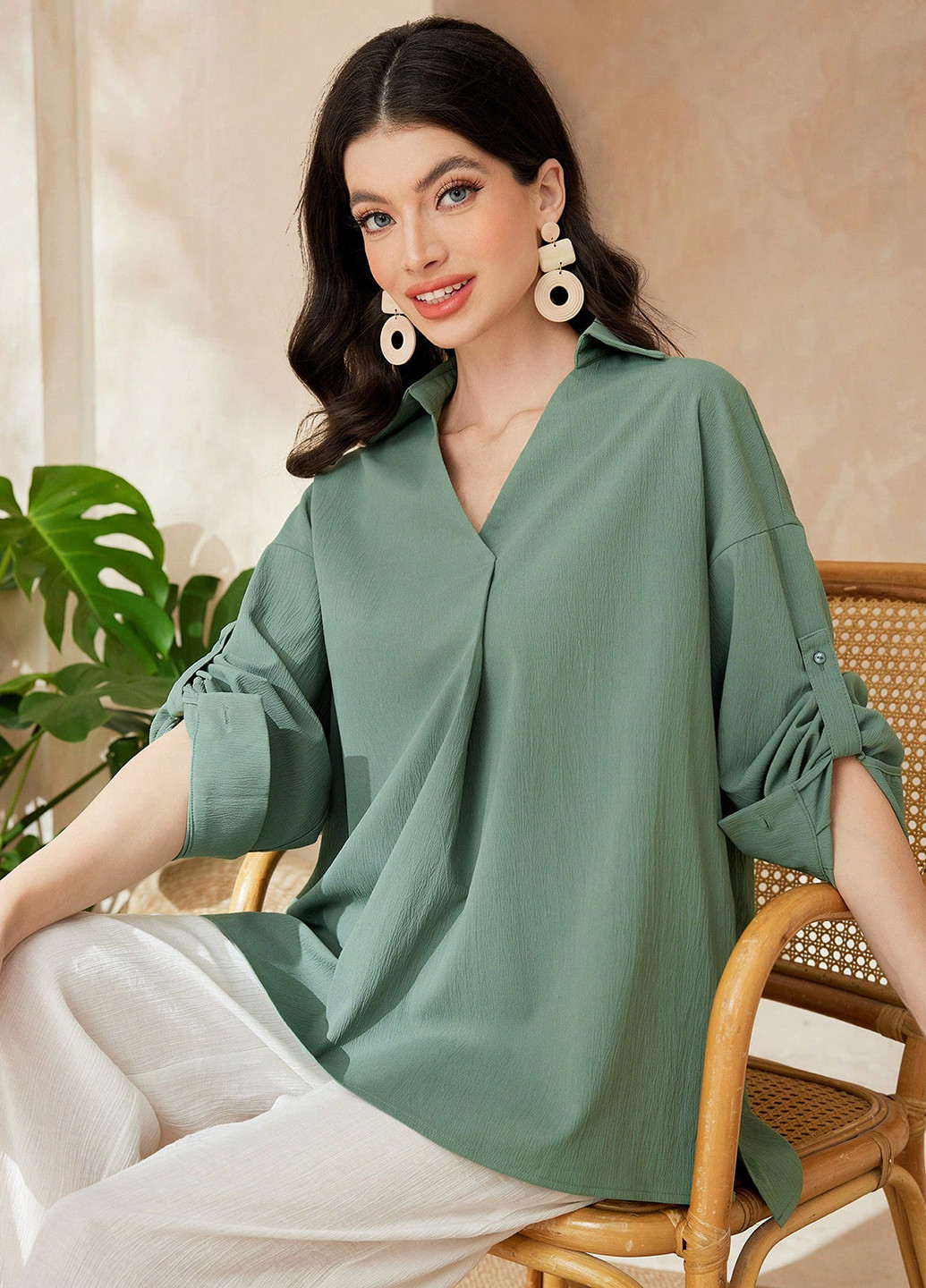 Зелена блуза SHEIN