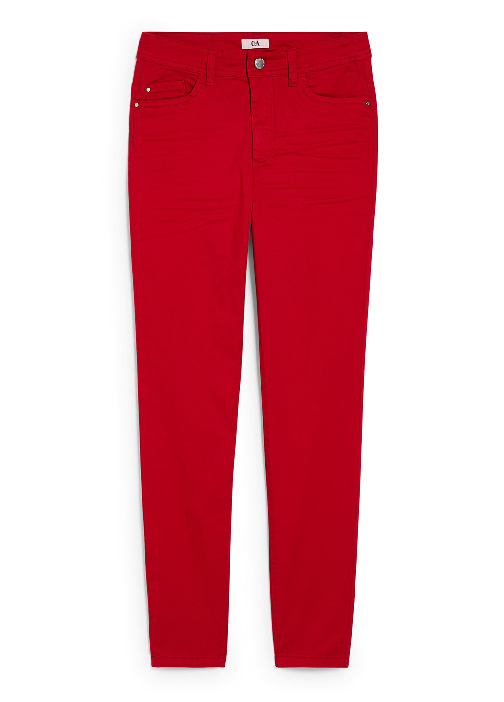 Красные кэжуал демисезонные зауженные брюки C&A
