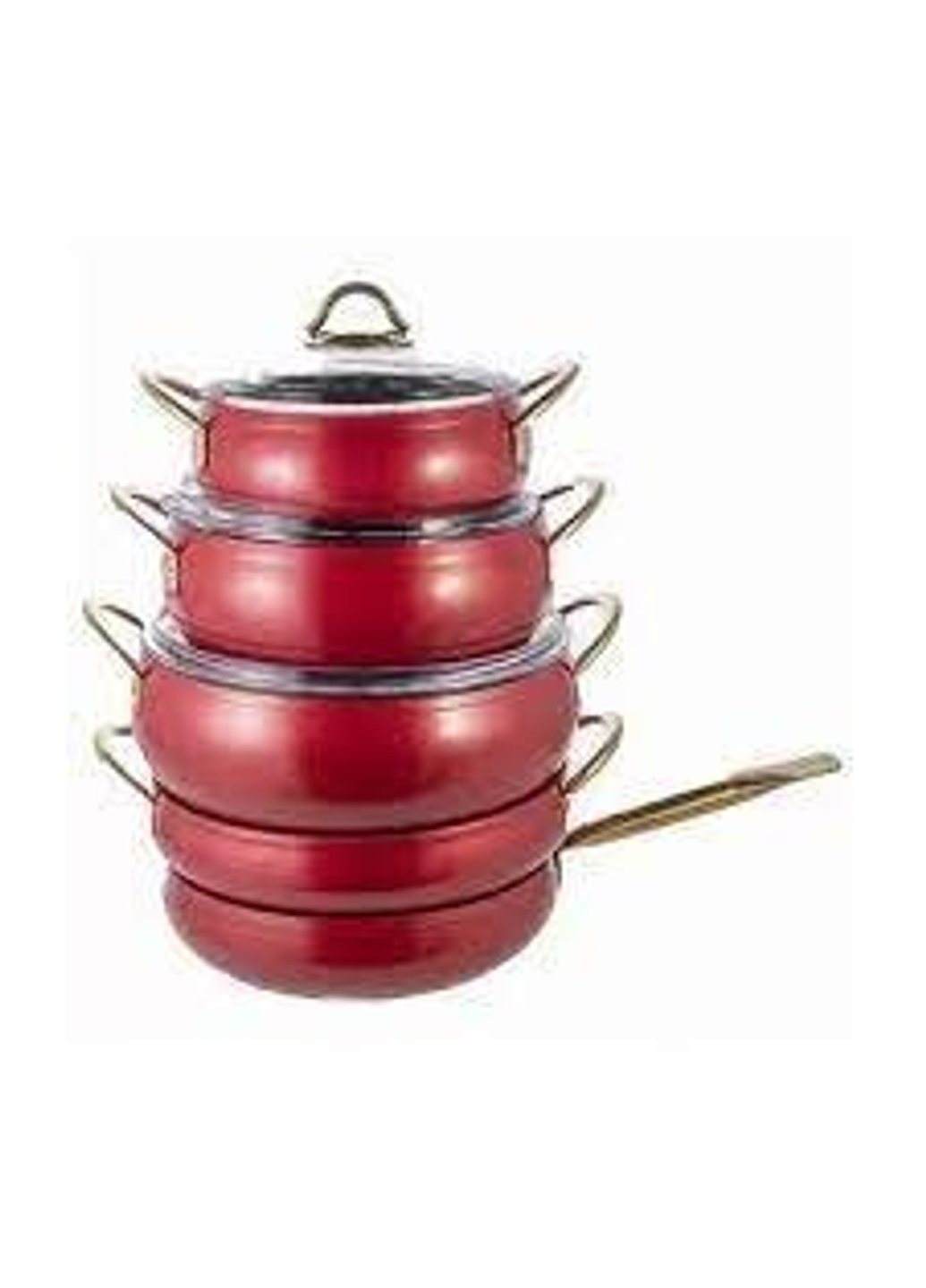 Набор посуды 3040-Red 9 предметов красный OMS (254703698)