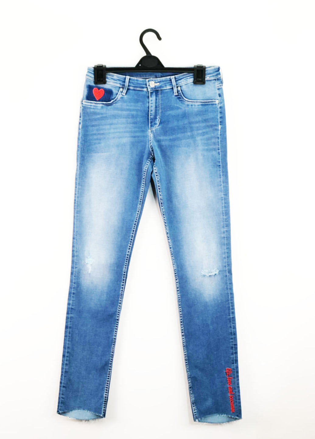 Синие демисезонные со средней талией джинсы H&M