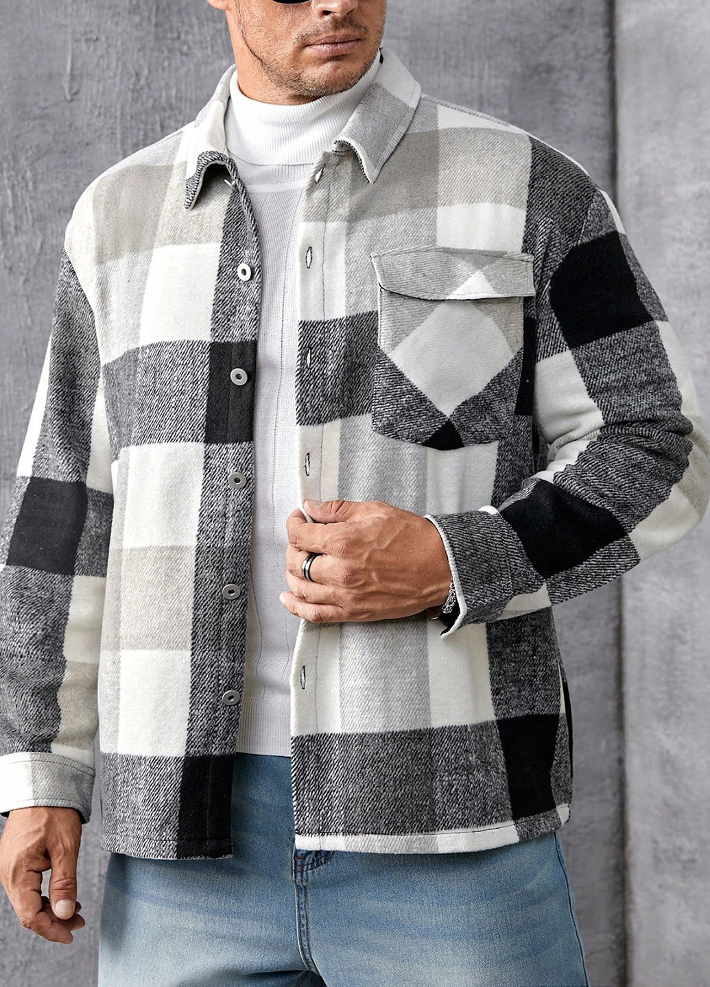 Цветная кэжуал рубашка в клетку SHEIN