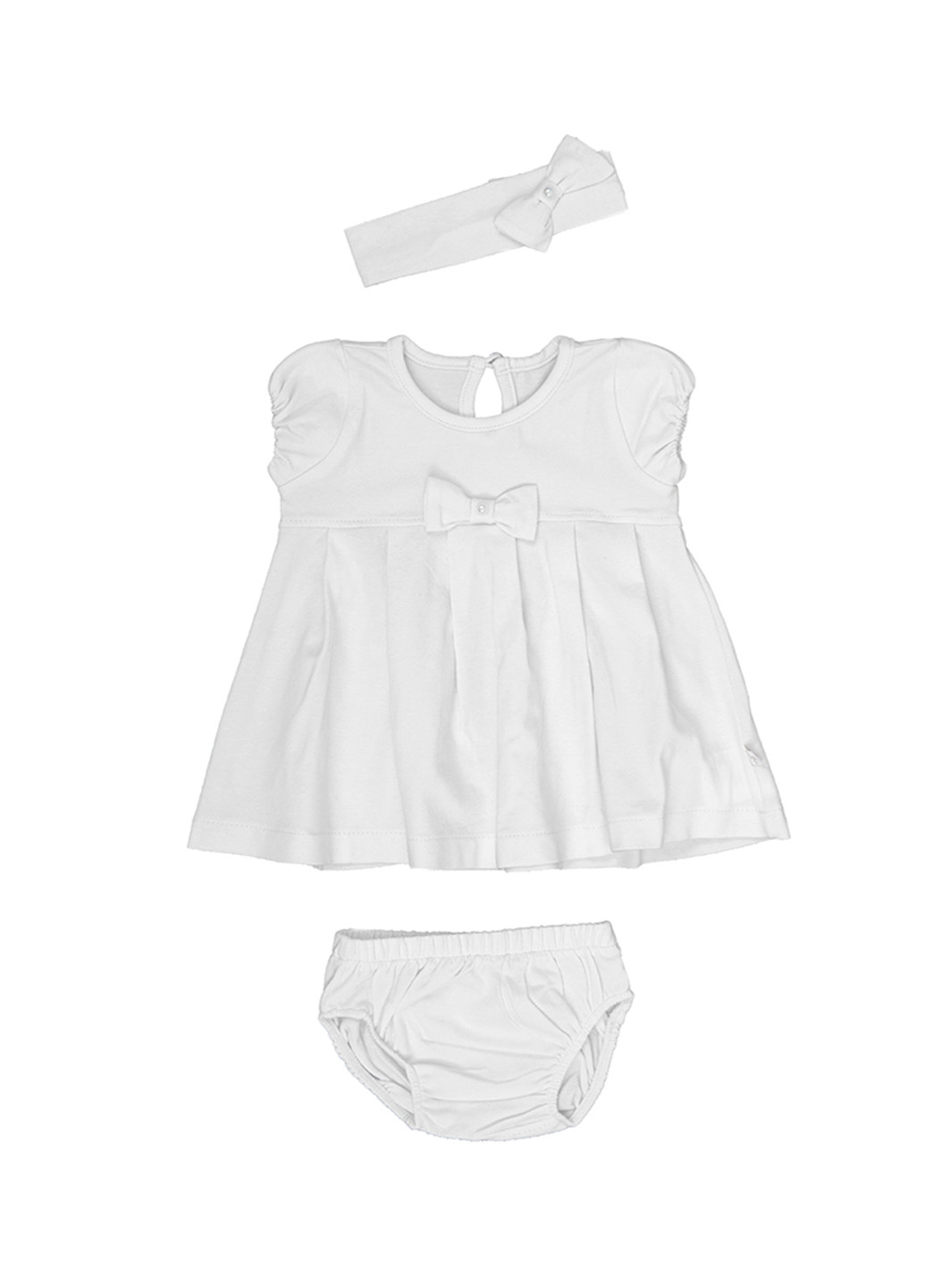 Белый летний комплект (платье, трусики) Фламинго Текстиль