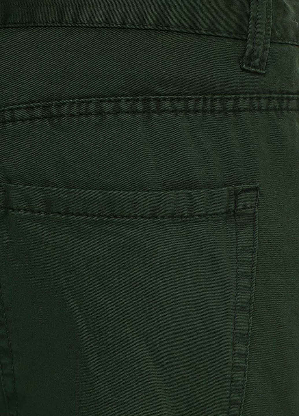 Темно-зеленые кэжуал демисезонные прямые брюки Mccrain