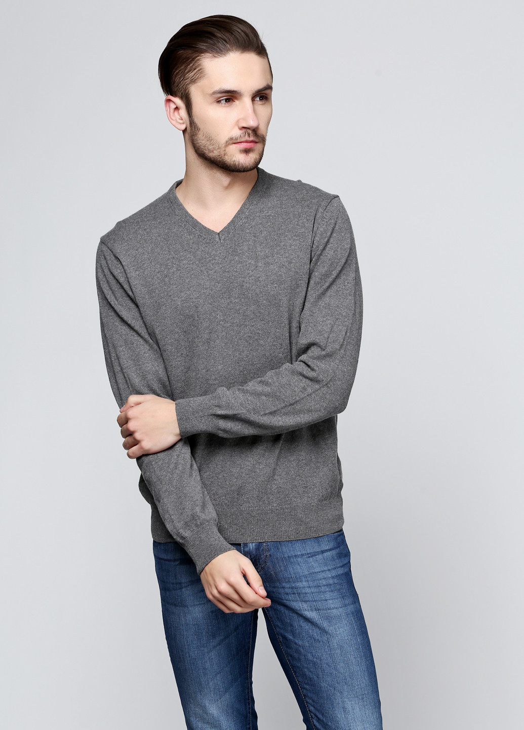 Серый демисезонный пуловер пуловер Magliere Di Perugia